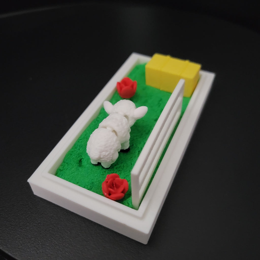 Mini Lamb Pasture Habitat Desk Decor
