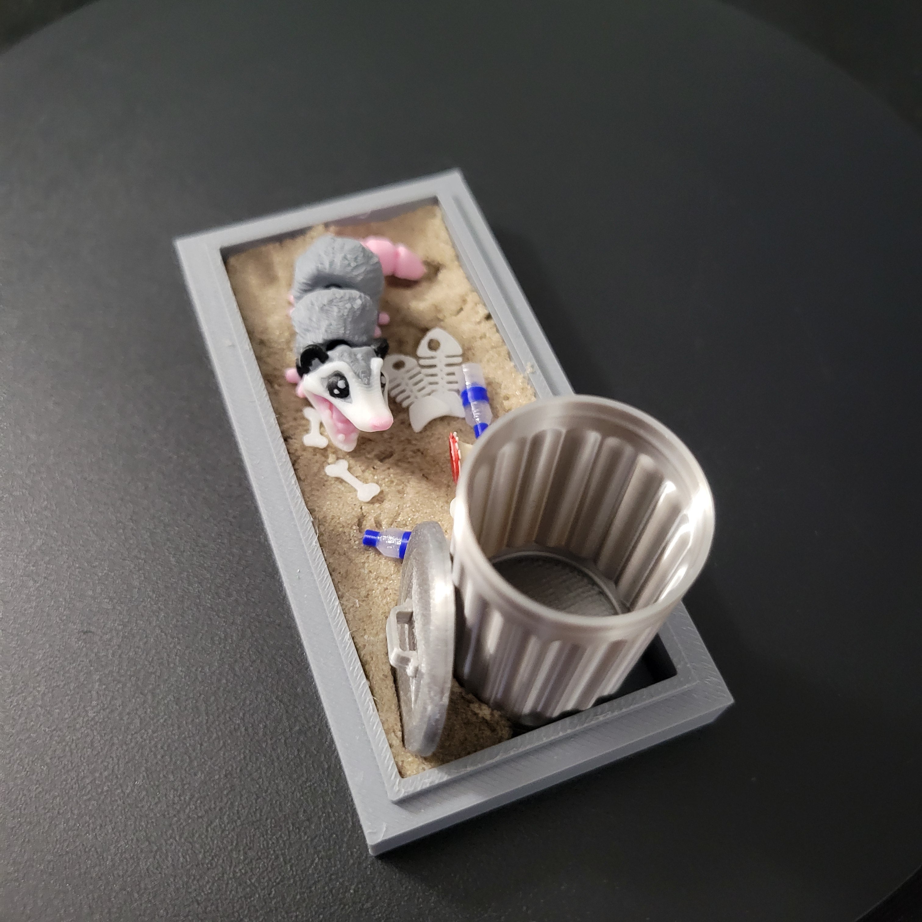Mini Opossum Trashcan Habitat Desk Decor