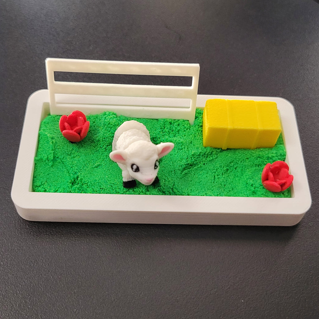Little Pasture Lamb Mini Desk Scene