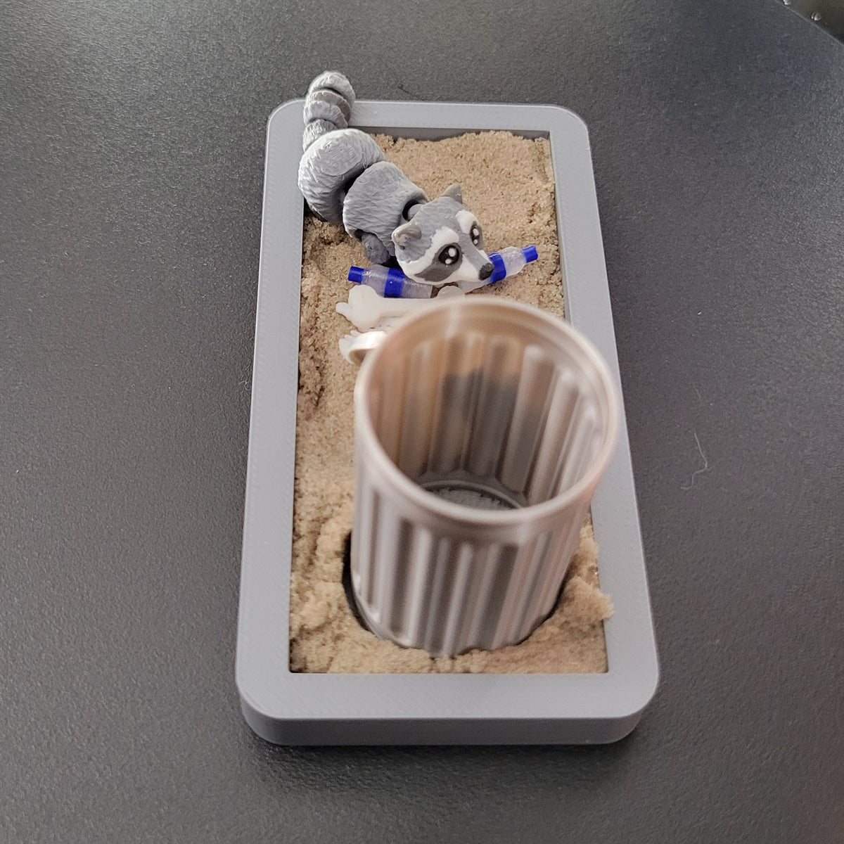 Trash Panda Raccoon Mini Desk Scene