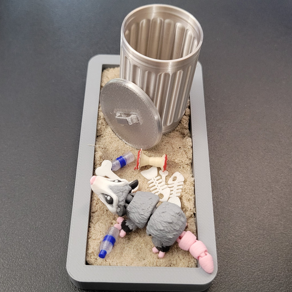 Trash Goblin Opossum Mini Desk Scene