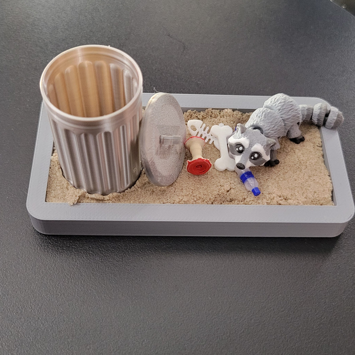 Trash Panda Raccoon Mini Desk Scene