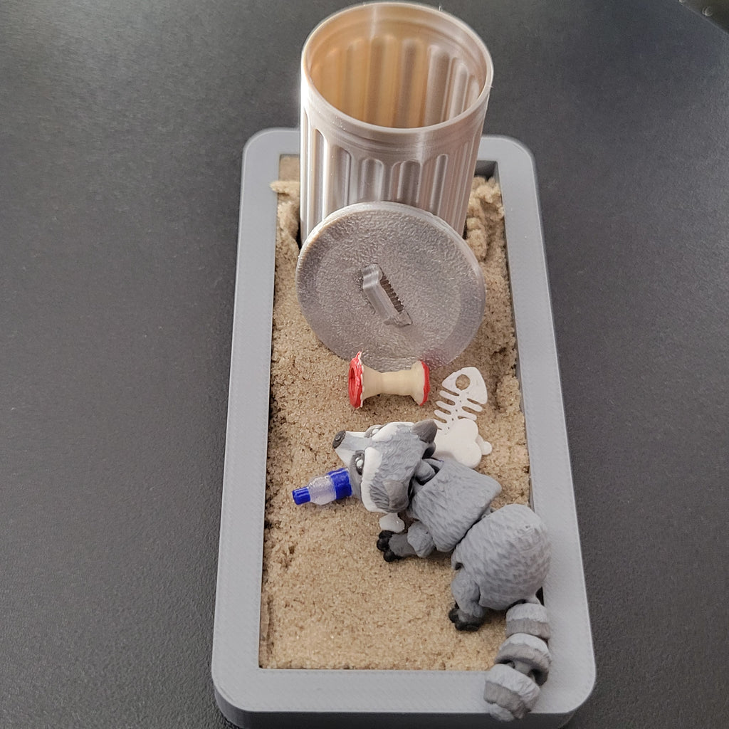 Trash Panda Raccoon Mini Desk Scene
