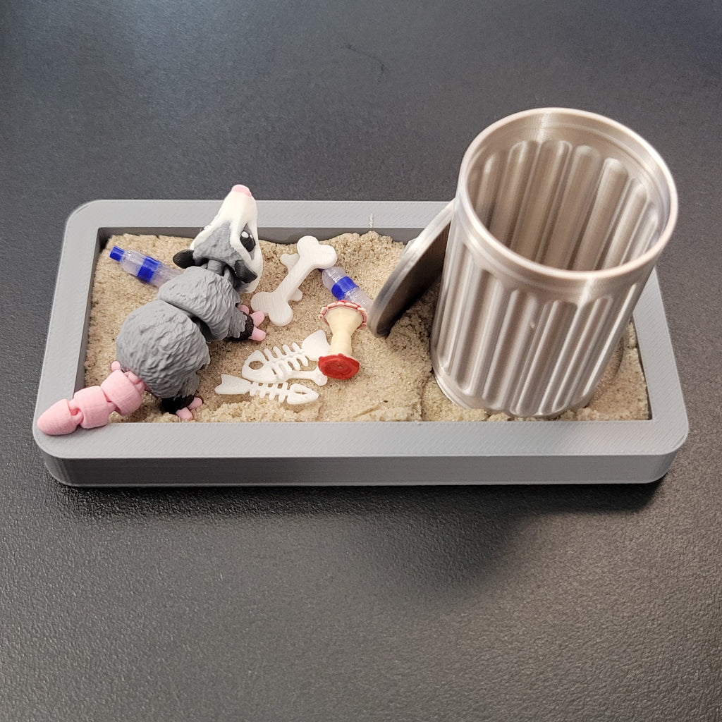 Trash Goblin Opossum Mini Desk Scene