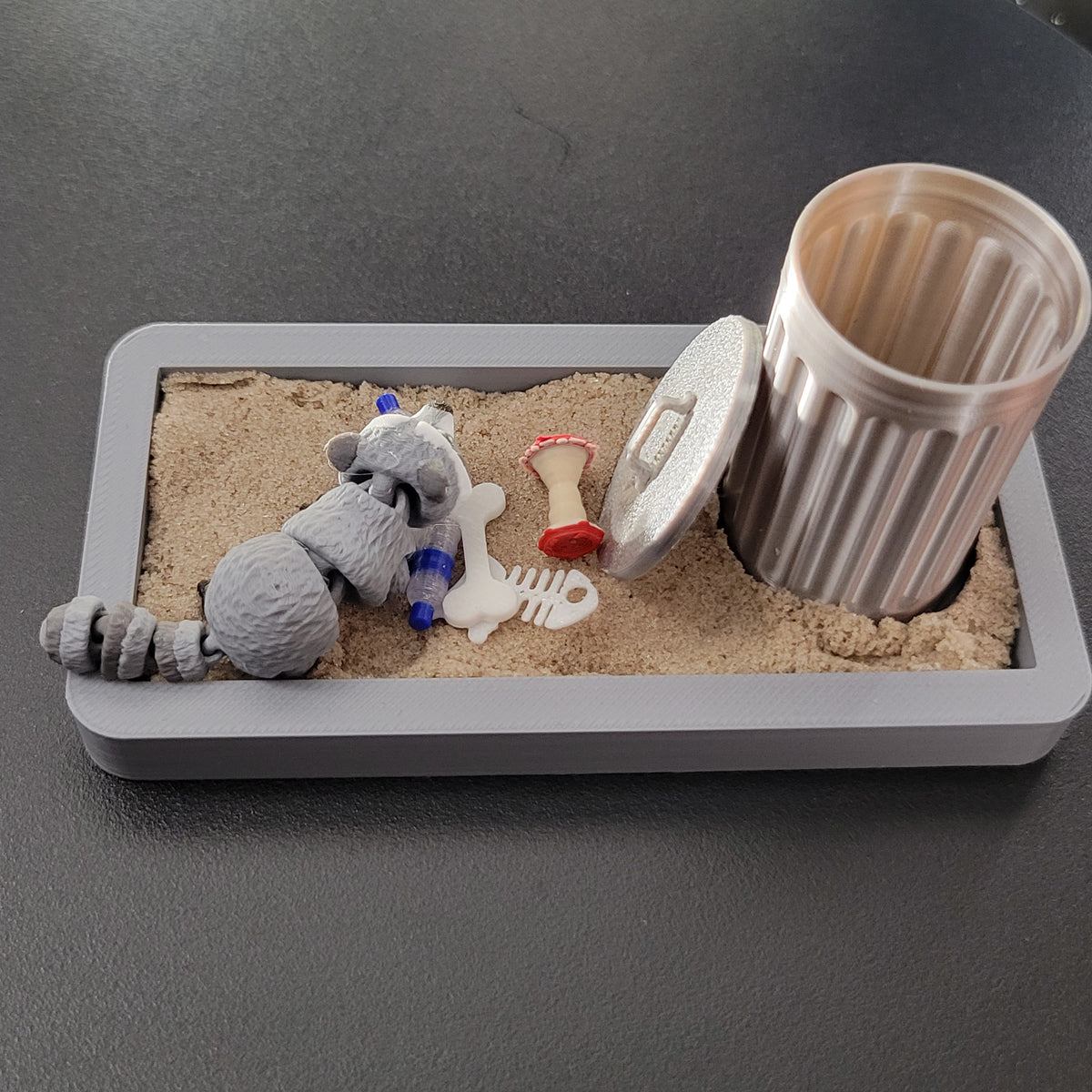 Trash Panda Raccoon Mini Desk Scene